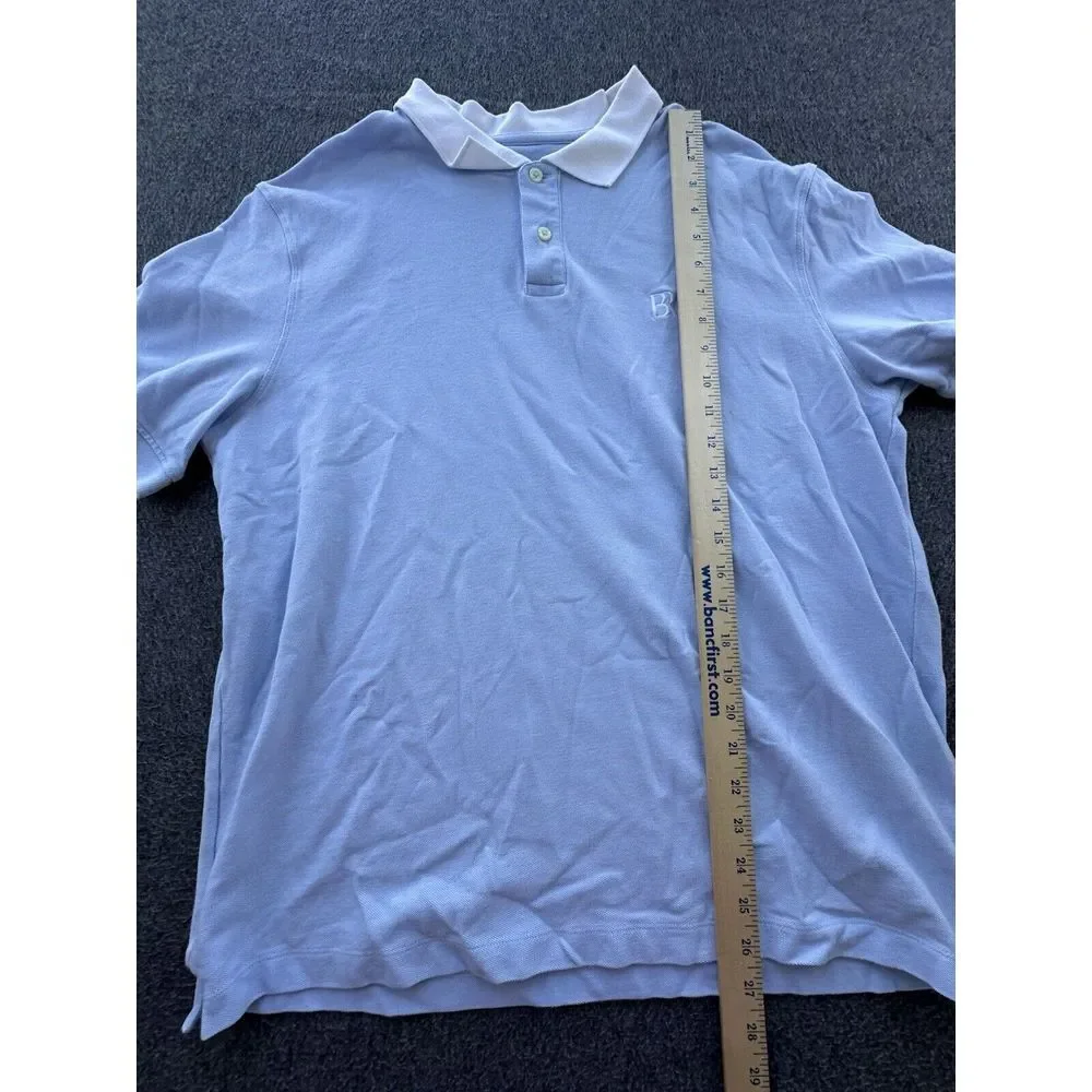 Banana Republic Shirt Men Large Blue Polo Short Sleeve Logo Pullover Golf Casual